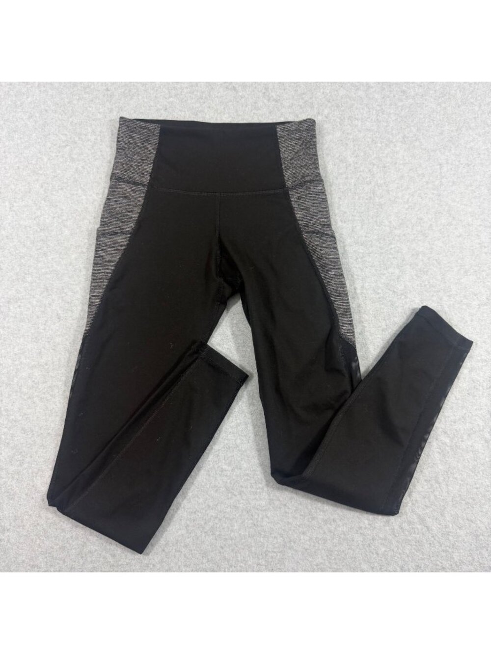 Old Navy Active Go-Dry Leggings Womens Small Black Gray High Waist Workout